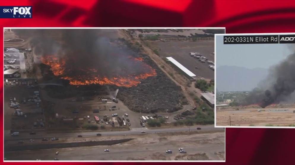 Seeing smoke? Mulch fire burns in Mesa | FOX 10 Phoenix