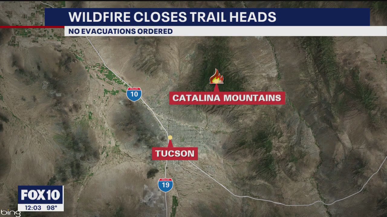 Wildfire burns in Catalina Mountains