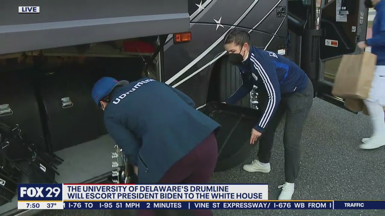 University of Delaware's Drumline will escort President Biden to White House