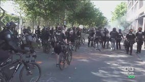 Trail of destruction after riot on Capitol Hill