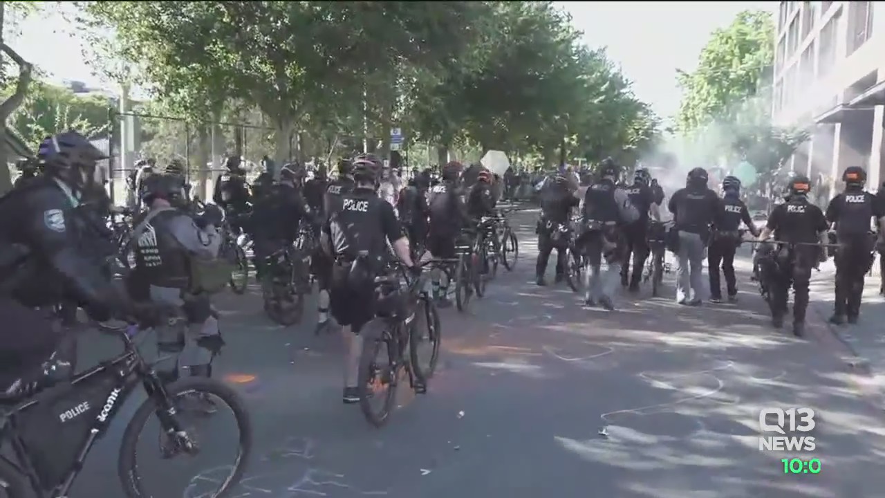 Trail of destruction after riot on Capitol Hill