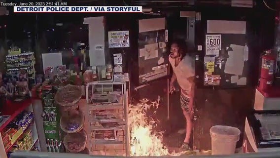 Man sets gas station on fire