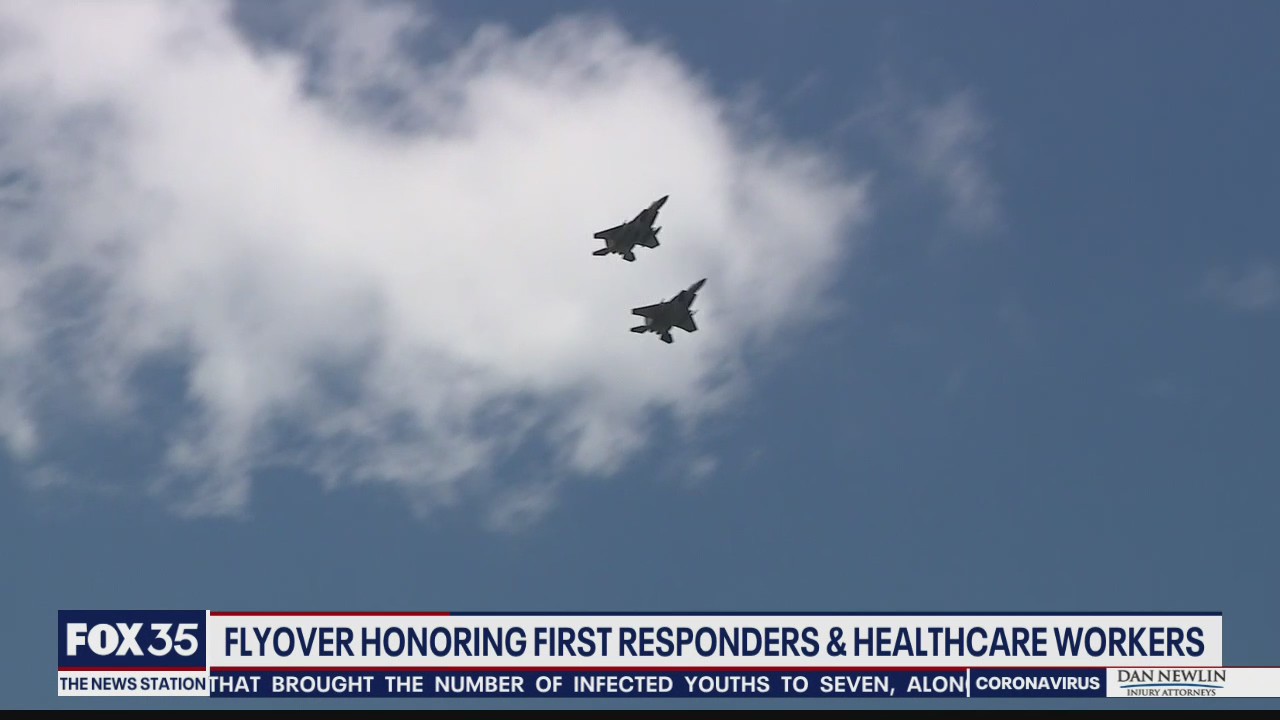 Flyover honors first responders and healthcare workers