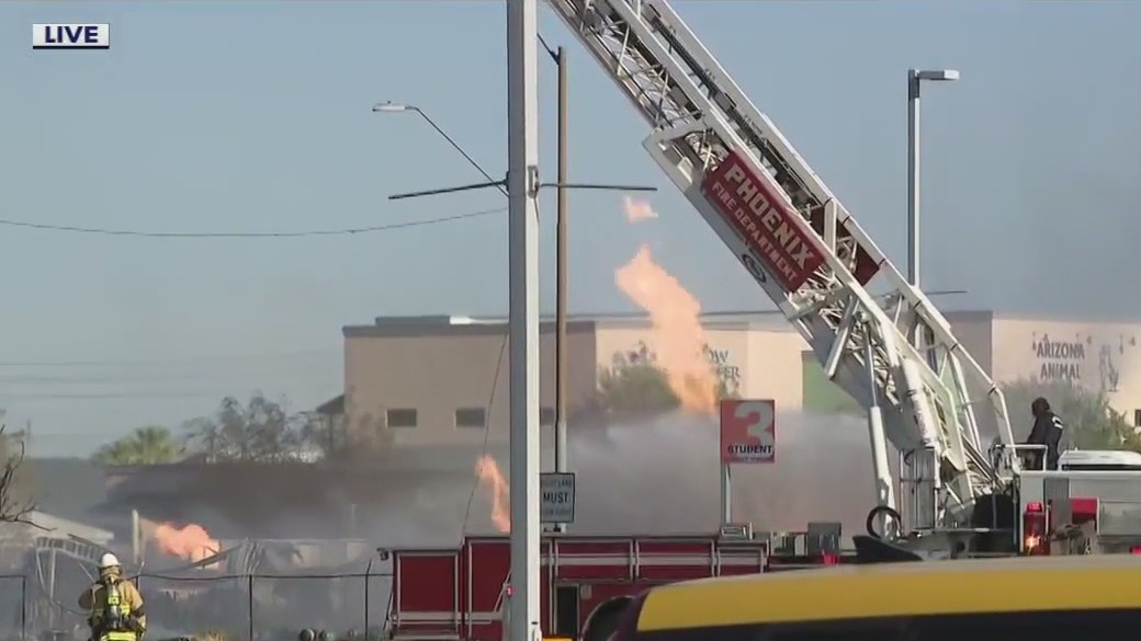 Videos shows big flame at scene of propane business fire