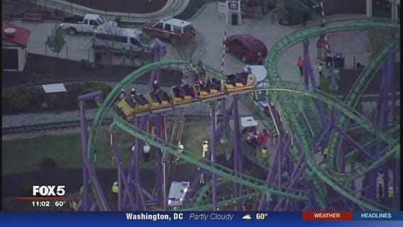 24 people rescued from stalled roller coaster at Six Flags America