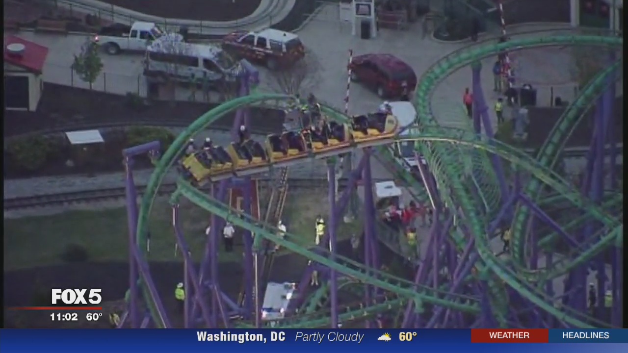 24 people rescued from stalled roller coaster at Six Flags America