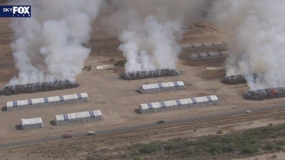 Haystack fires burn in Casa Grande