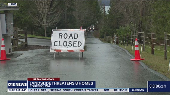 Landslide threatens eight homes