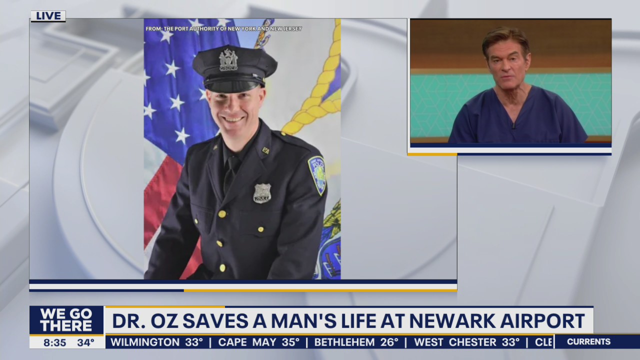 Dr. Oz saves a man's life at the Newark Airport