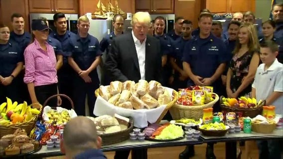 Trump visits Coast Guard station