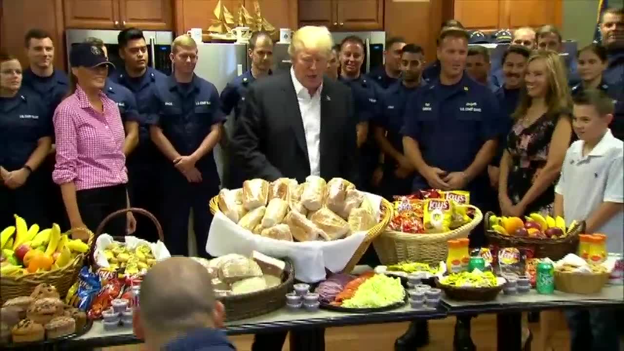 Trump visits Coast Guard station