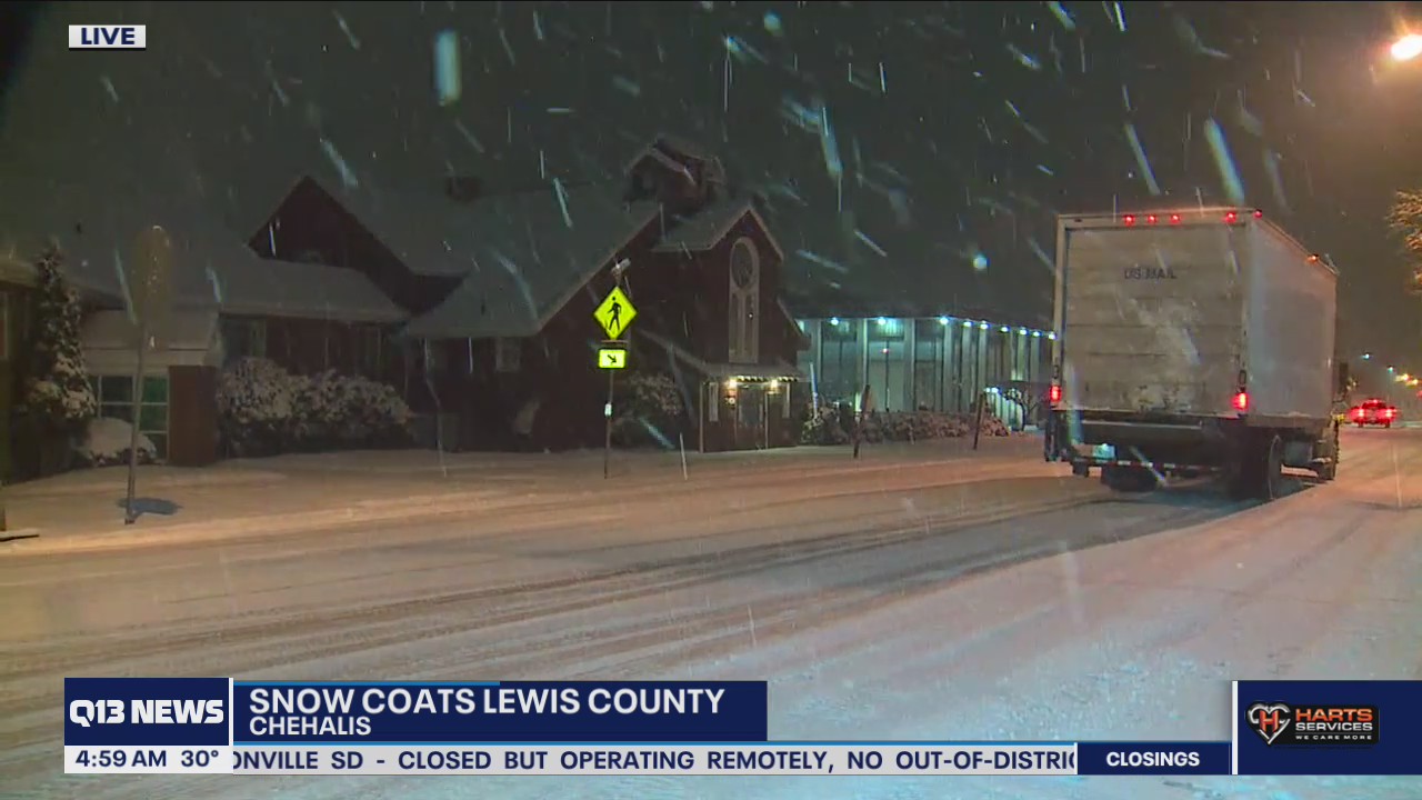 Snow coats Lewis and Thurston counties