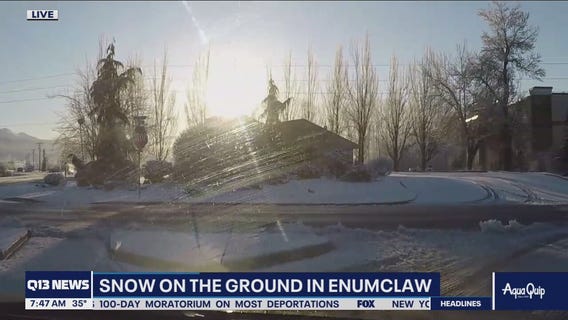Snow on the ground in Enumclaw