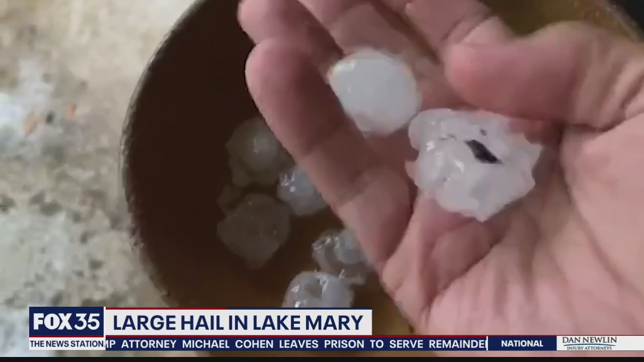 Storms bring large hail