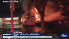 One hurt in storage unit fire
