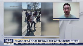 Man sets out to walk up Art Museum steps after freak accident left him paralyzed