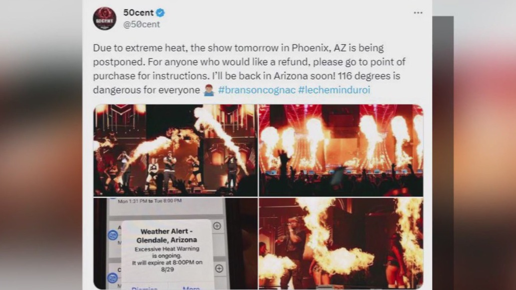 50 Cent postpones Arizona concert due to heat
