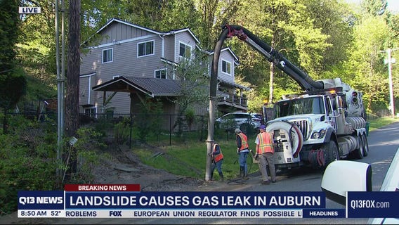 Landslide causes gas leak in Auburn