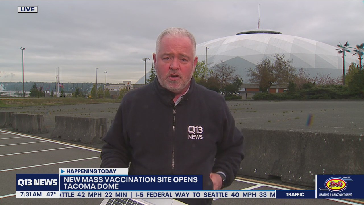 Mass vaccination site opens at Tacoma Dome