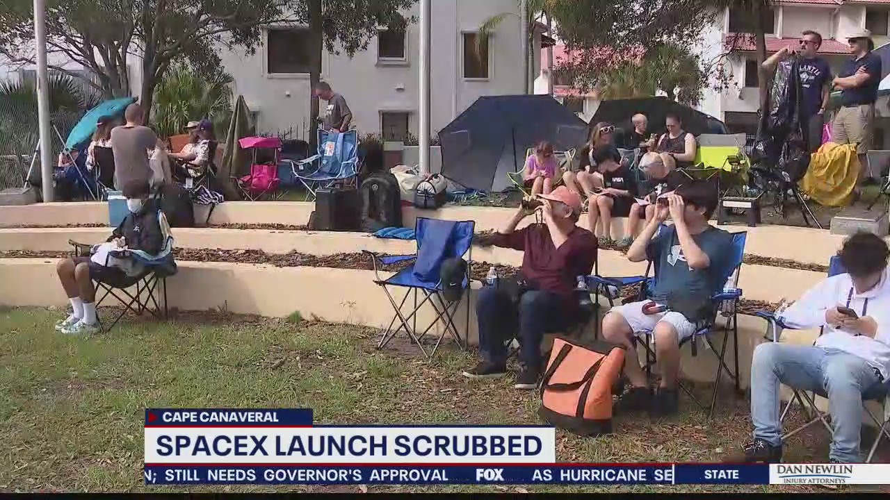 Space View Park spectators get drenched waiting for launch