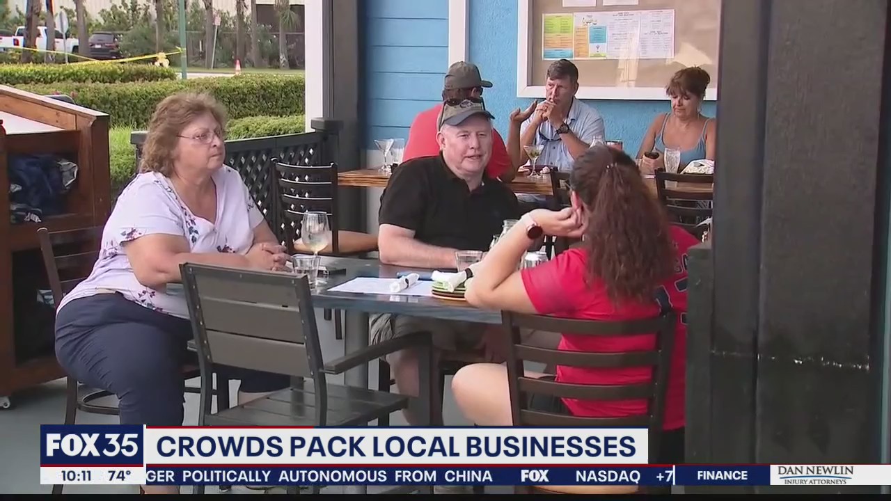 Crowds pack businesses on Space Coast