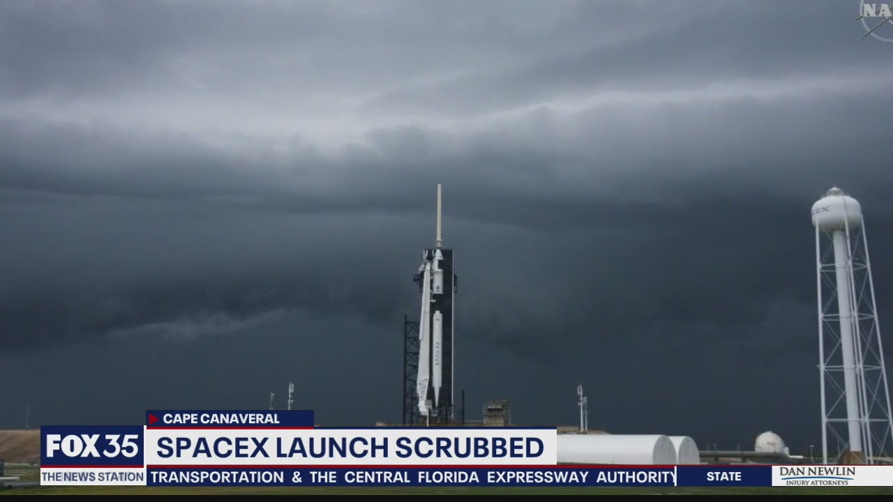 SpaceX launch scrubbed because of bad weather