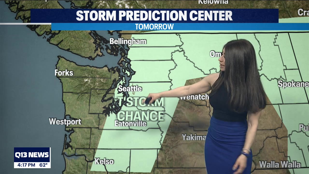 Isolated thunderstorms on Tuesday in some parts of Washington