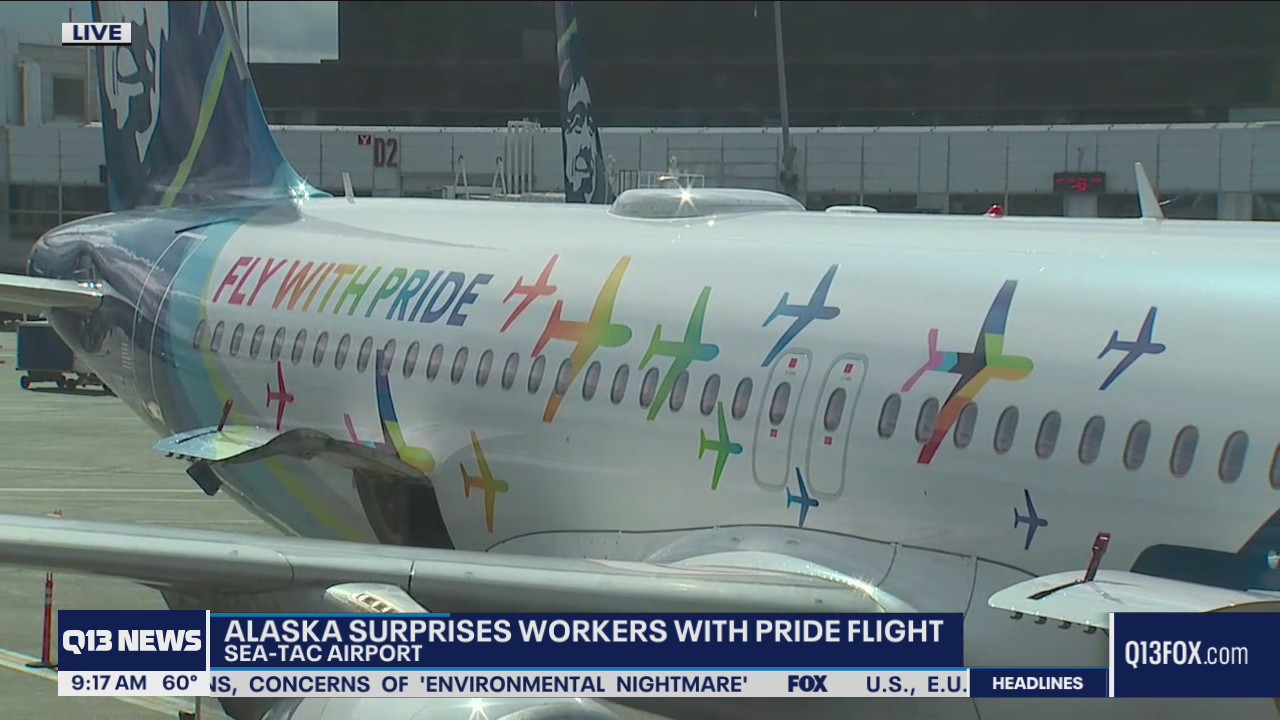 Alaska Airlines surprises workers with pride flight