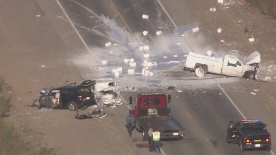 Paint spills on road after crash in Avondale