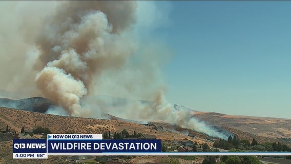 Red Apple Fire north of downtown Wenatchee