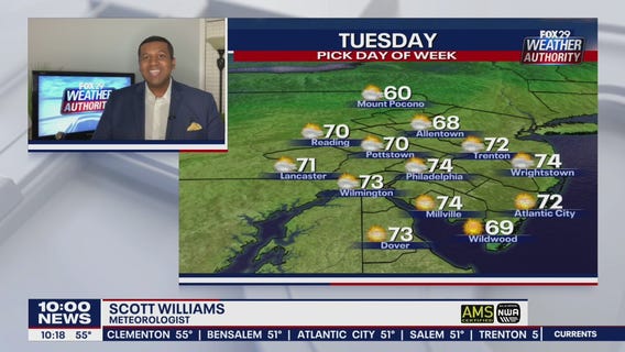 FOX 29 Weather Authority 7-day forecast 10 p.m.