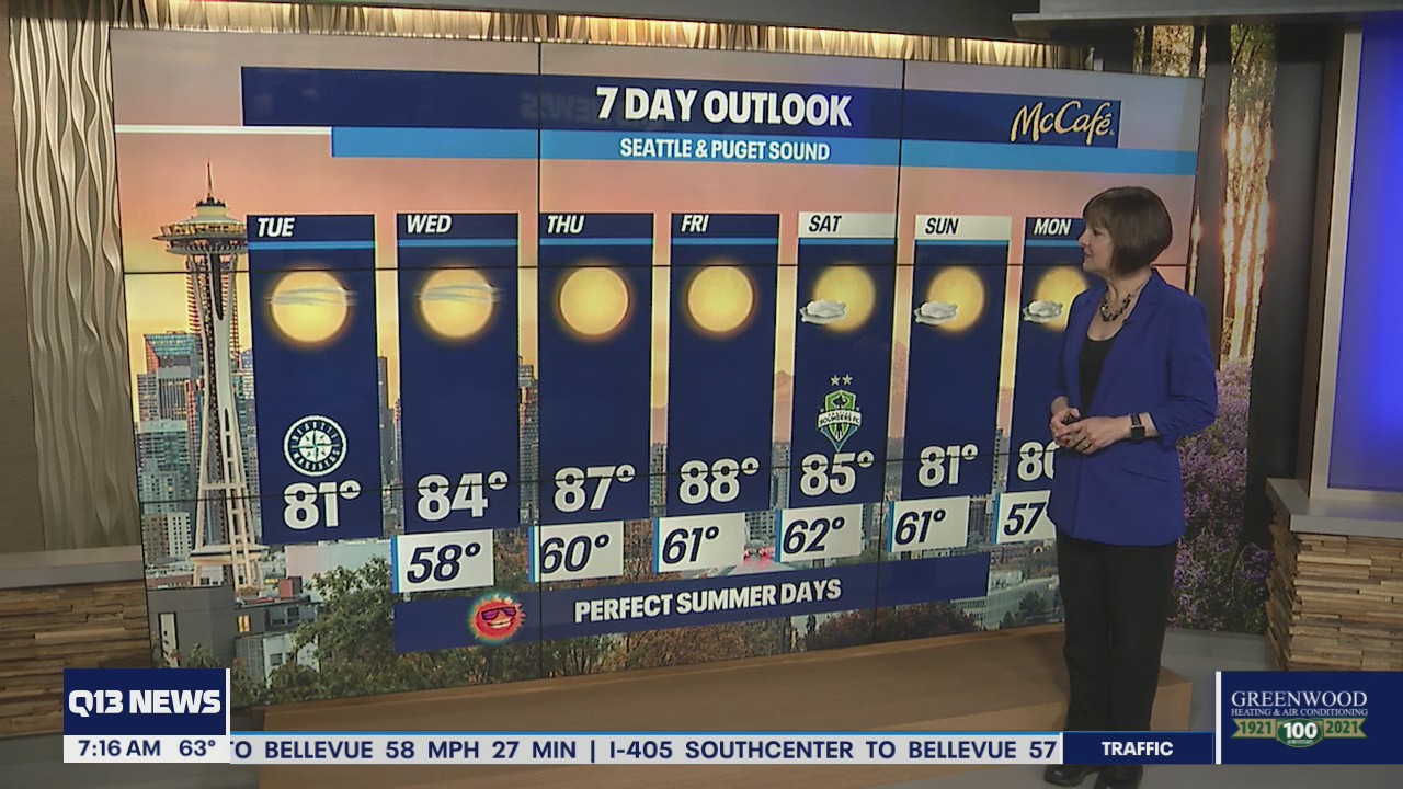 Temperatures near 90 later this week in Western Washington