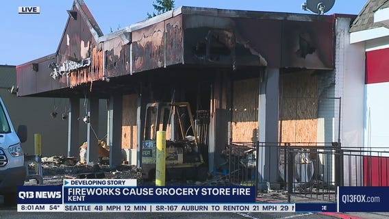 Fireworks cause grocery store fire in Kent