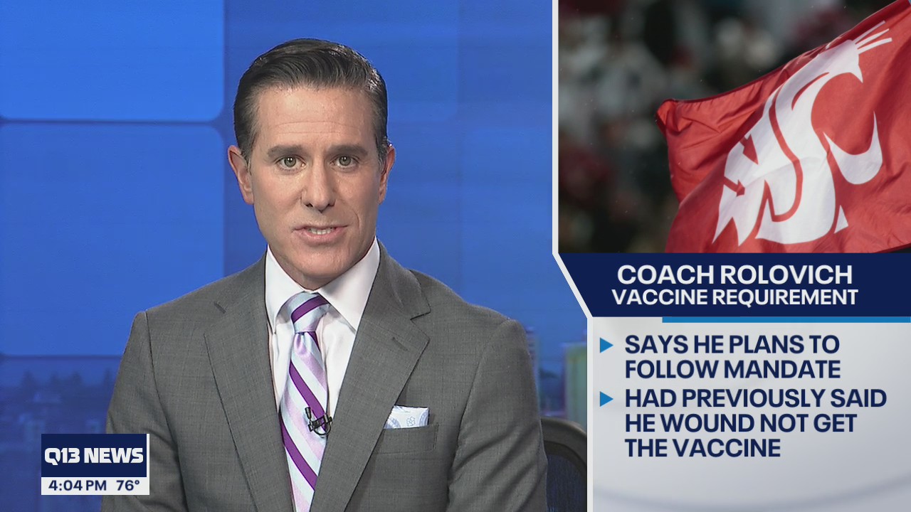 WSU Coach Rolovich plans to follow vaccine mandate.