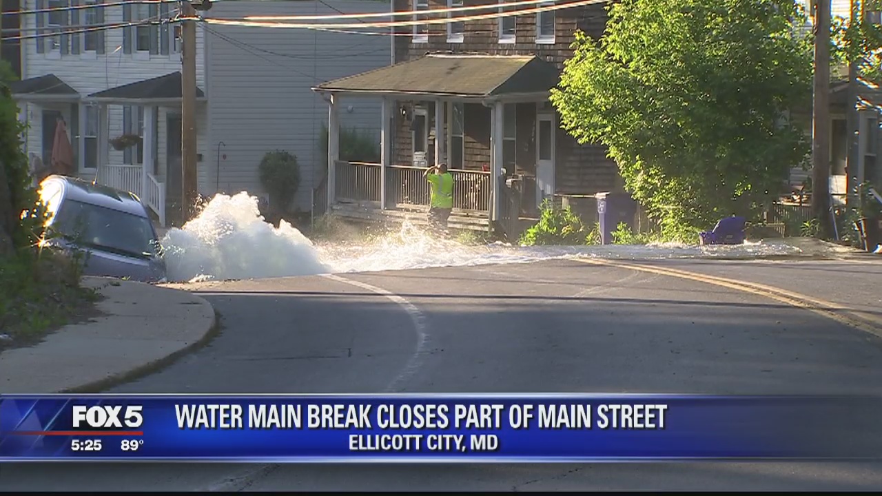 Ellicott City water main break floods portion of Main Street