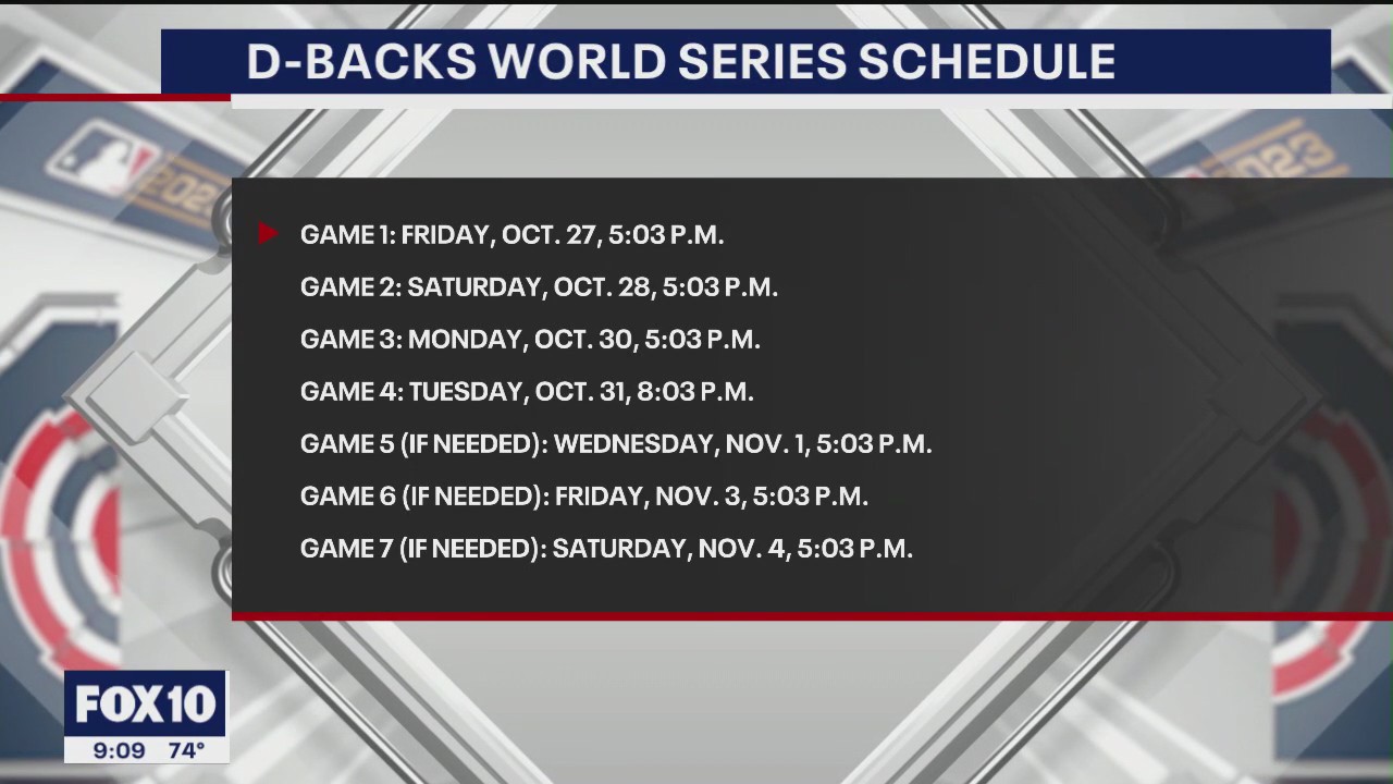 World Series: When & where to watch the Diamondbacks vs. Rangers