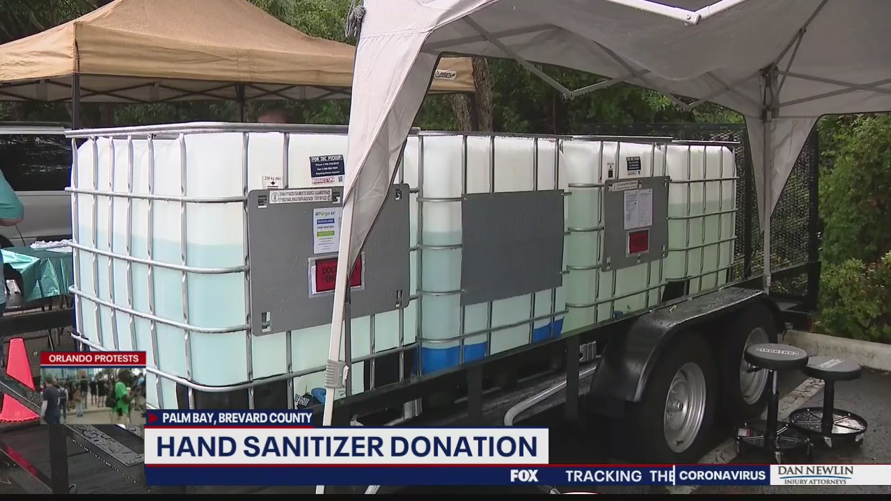 Company donates hand sanitizer