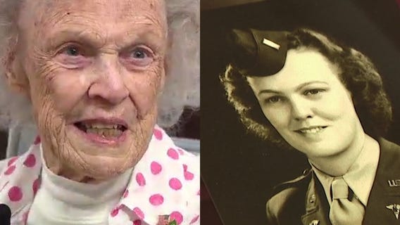 97-year-old World War II nurse celebrated by friends and family