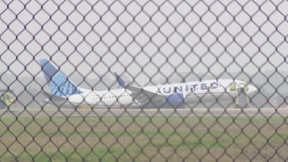 United flight rolls off Texas runway