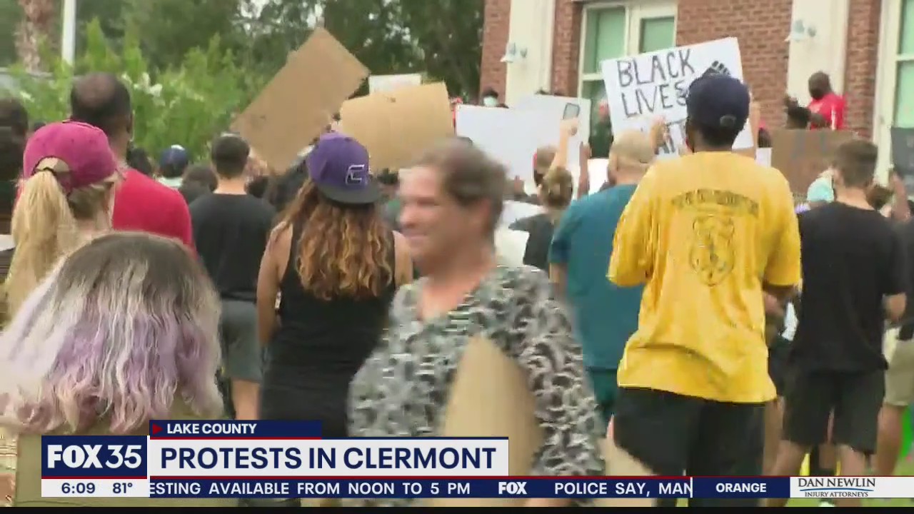 Protests held at Clermont City Hal