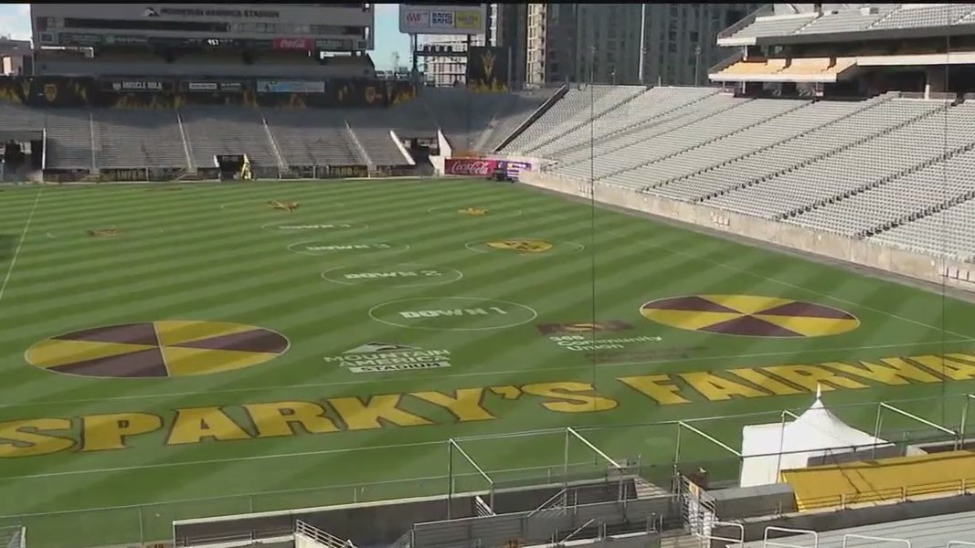 ASU football stadium transformed into driving range