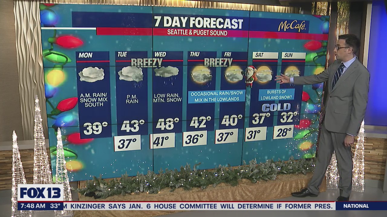 Rain and snow mix for Monday