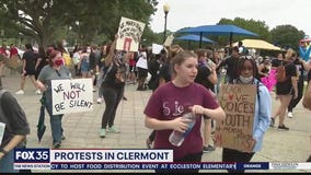 Protesters gather for peaceful assembly in Clermont