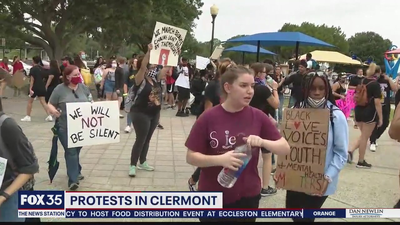 Protesters gather for peaceful assembly in Clermont