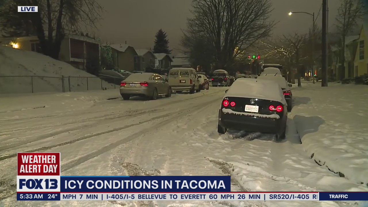 Icy conditions in Tacoma
