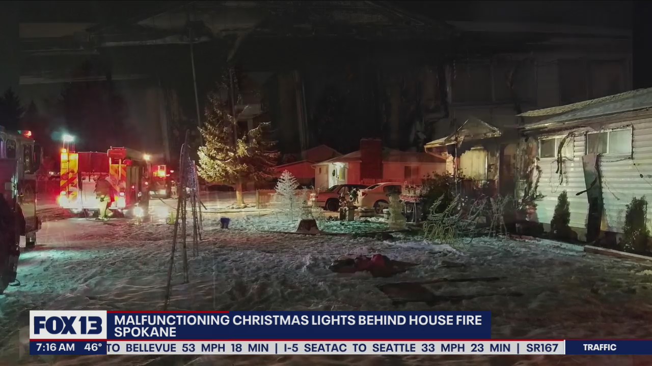 Malfunctioning Christmas lights caused a house fire in Spokane