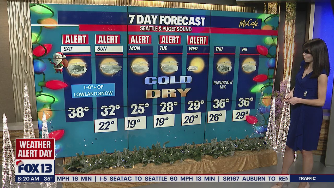 Snow falling in parts of Western Washington