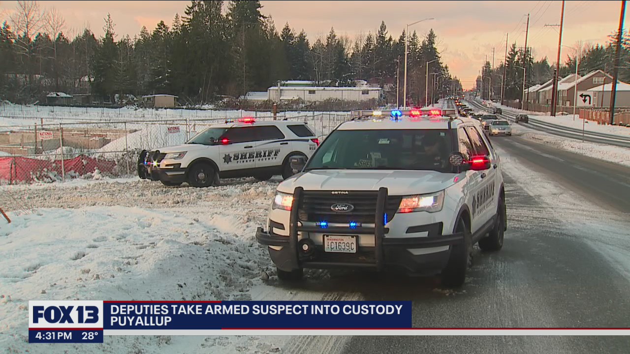 Deputies take armed suspect into custody in Puyallup
