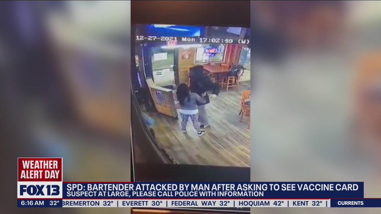 Seattle bartender attacked by man after asking to see vaccine card, police say