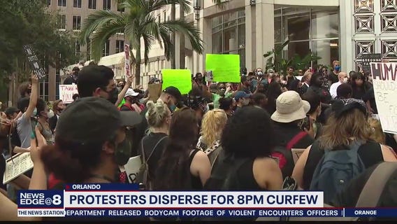 Protesters disperse for 8 p.m. curfew